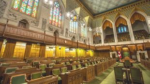 à l'intérieur de la Chambre des communes à Ottawa