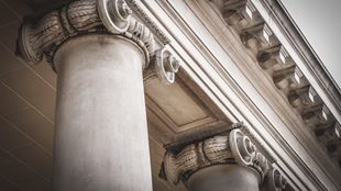 closeup of columns at courthouse