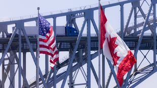 Canada US Bridge Flags