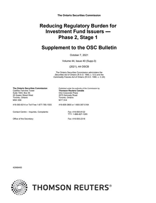 CSA Implements 8 Initiatives to Reduce Regulatory Burden for Investment Funds