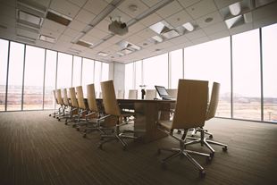 wide view of boardroom table