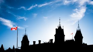 Parliament Silhouette Canada Flag