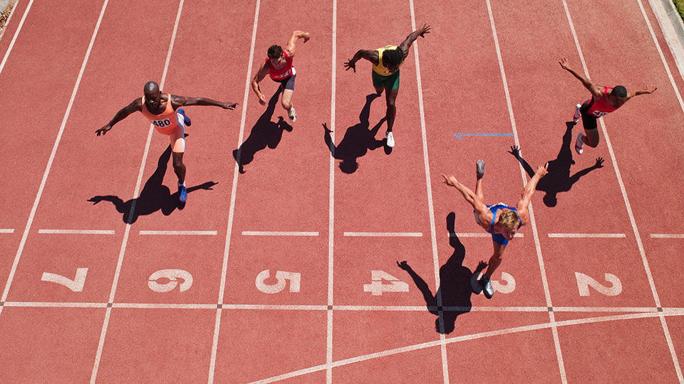 runner at the finish line